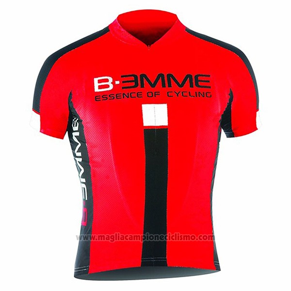 2017 Abbigliamento Ciclismo Biemme Identity Nero e Rosso Manica Corta e Salopette